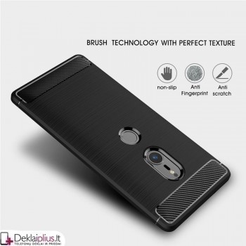 Carbon guminis dėklas - juodas (Sony Xperia Xz2) Carbon guminis dėklas - juodas (Sony Xperia Xz2)